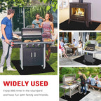 60 x 40 inch Under Grill Mats for Outdoor Grill, Double-Sided Fireproof, Oil and Waterproof Protective Mat for Grass and Deck, Outerdoor BBQ Fire Pit Fireplace Mat