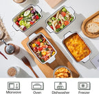 Casserole Dishes for Oven, 12Oz Ceramic Baking Dish with Handles, Rectangular Bakeware Set of 4, Deep Baking Dishes for Kitchen Lasagna, Cake, Cooking, Housewarming Gift