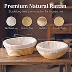 Banneton Sourdough Proofing Basket Kit, 9" Round and 10" Oval Proofing Basket with Liners & Covers, Bread Baking Supplies for Home or Professional Bakers Baking