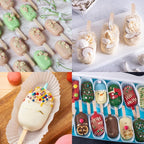 Ozera Popsicles Molds, 2 Pack Silicone Cake Pop Molds Reusable Popsicle Maker Ice Pop Cakesicle Molds with 50 Wooden Sticks & 50 Popsicle Bags for Homemade DIY Popsicles