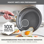 GreenPan Hybrid 8” Nonstick Stainless Steel Frying Pan, APEX Tri-Ply Thermobond PFAS-Free Ceramic Skillet, Induction & All Cooktop Compatible, Oven Temp to 850°F, Dishwasher Safe, Silver