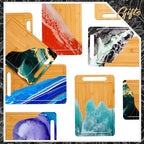 Nuenen 30 Pcs Bulk Wood Cutting Board with Handle 12 x 7.8 Inch Acacia Bamboo Wooden Kitchen Serving Chopping Boards for Pizza, Bread, Charcuterie, Fruit, Vegetables (Bamboo)