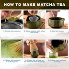Matcha Whisk Set,(8Pcs) Includes Ceramic Matcha Bowl, Whisk, Holder, Scoop and Spoon, Rest, Sifter, Tea Towel,Traditional Tea Ceremony Set Gift