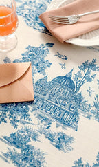 patdrea Designer Square Cyan Tablecloth,Vintage Linen with Ancient Castle and Manor Pattern Tablecloths,Table Cover Cloth Decor for Kitchen Dining Christmas,Thanksgiving,67"x67"-Lucerne a