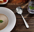 KEAWELL Premium 7" Louise Soup Spoons, 18/10 Stainless Steel, Dishwasher Safe (8)