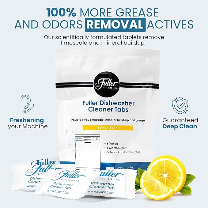 Fuller Dishwasher Cleaner Tabs - Lemon Scent (4)