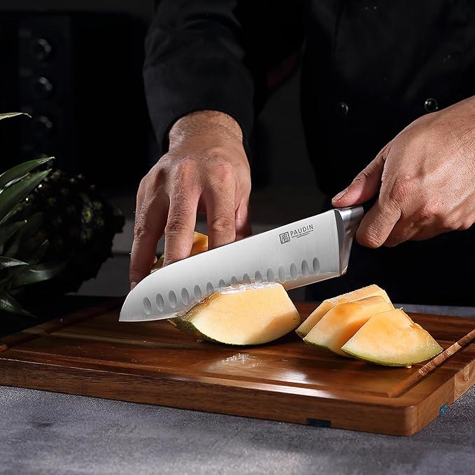 PAUDIN Kitchen Knives Set, Switzer 3-Piece Chefs Knife Set High Carbon Stainless Steel with Ultra Sharp Blade & Plastic Handle Professional Chef Knives