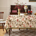 ISAENNE Designer Bohemian Linen Small Square Table Cloth,Colorful Floral Pattern Tablecloth,Wrinkle Resistant Decorative Tablecloths for Dining Thanksgiving Kitchen Party,55"*55"-Grace A