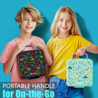 Fimibuke Bento lunch Box Set for Kids Adult with 8oz Thermos Food Jar, Insulated Lunch Bag &Sauce Cup, Leakproof Dishwasher Safe Toddler Lunch Food Container with 3-4 Compartment for School Girls Boys