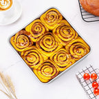 LIANYU 8 x 8 Inch Square Cake Pan, Stainless Steel Baking Lasagna Brownie Bread Pan, Perfect for Birthday Party Wedding, Oven & Dishwasher Safe