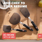 DI ORO Small Silicone Spatula - Kitchen Spatulas for Nonstick Cookware - 600°F Heat-Resistant Thin & Flexible Silicone Turner - BPA Free Mini Egg & Cookie Spatula for Cooking - Dishwasher Safe