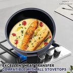 Nonstick Sauce Pan with Lid,1.5QT small pot, PFOA Free,Kitchen Pots Induction Pot,Black