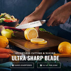 Cutluxe Kitchen Utility Knife, 5.5" Paring Kitchen Knife – Razor Sharp Blade, High Carbon German Steel, Full Tang Ergonomic Handle Design – Artisan Series
