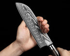 Wakoli ESE 4-Piece Damascus Knife Set – Professional Chef Knives | 67-Layer VG10 Core Steel | Santoku, Chef, Small Santoku & Office Knife | Ergonomic Pakkawood Handles | Gift Box