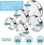 Stainless Steel Flour Sifter Fine Mesh Round Flour Sieve for Baking 9.5" Diameter x 2.5" High; 20 Mesh (Hole Size 0.85mm)
