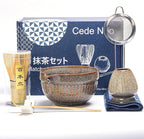 Matcha Whisk Set – Ceramic Matcha Bowl with Spout, Bamboo Whisk, Scoop, Ceramic Holders, Stainless Sifter, Towel,Perfect Matcha Starter Kit for Tea Ceremony, Japanese Tea Making Tools (Brown)