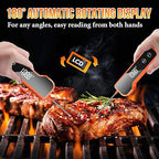 Meat Thermometer Digital Instant Read Food Thermometer for Cooking, Waterproof Kitchen Thermometers with Backlight, Magnet, Auto-Rotating, BBQ Thermometer for Grill Smoker Oil Fry Candy Thermometer