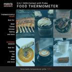 Food Cooking Meat Thermometer Digital Infrared Instant Read with Probe for Kitchen, Outside Grill, BBQ Smoker, Model TCT303F-NSF NSF Approved