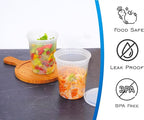 EDI [32 OZ, 40 Sets] Plastic Deli Food Storage Containers with Airtight Lids | Microwave-, Freezer-, Dishwasher-Safe | BPA Free | Heavy-Duty | Meal Prep | Leakproof | Recyclable