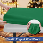 homing Rectangle Table Cloth Cover, Waterproof Polyester Elastic Fitted Tablecloth, Fits for 6 Foot Folding Tables, Washable Table Protector for Christmas, Holiday, Party (Hunter Green, 30" x 72")