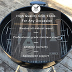 Baseball BBQ | 'Splitfinger' Grill Tongs | BBQ Grilling Accessories & Utensils for Baseball Fans | Patented Wooden Bat Handle & Quality Stainless Steel | Add to Set