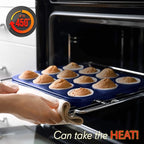 NutriChef 6-Piece Nonstick Baking Pans - Carbon Steel Non toxic Bakeware set with Cookie Sheets, Muffin, Loaf, Round & Square Pan - Restaurant Quality Baking Tray, Easy Clean, Dishwasher & Oven Safe