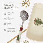 Spode Christmas Tree Tartan Cranberry Sauce Serving Dish with Slotted Spoon (8"x 4.25") - Rectangular Holiday Server with Plaid Border - Dishwasher, Microwave, Freezer Safe Serveware for Entertaining
