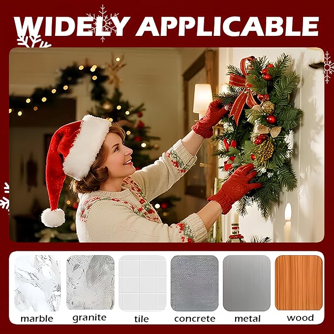 Suction Cup Hooks for Wreaths on Glass, 2026 Upgrade No Drill Towel Hooks Stainless Steel Waterproof Suction Cup Hooks, Wreath Hanger for Front Door for Kitchen, Bedroom (4, Black)