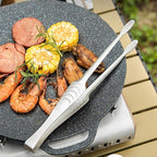 JETKONG Stainless Steel Kitchen Tongs, Serving Tongs for Cooking, 10.6" Metal Food Tongs with Non-Slip Comfort Grip, Non-Stick Cooking Tongs Heat Resistant BBQ Tong Grill Tong for Barbecue Grilling