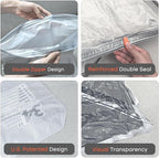 Vacuum Seal Bags for Clothing with Rechargeable Cordless Pump, 12 Pack Compression Packing Bags, Space Saver Storage for Seasonal Clothes Bedding Blanket Pillows Comforters Luggage Travel