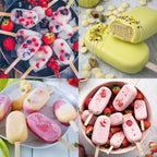 Sakolla Large Silicone Popsicle Molds Set of 3, Oval 4 Cavities Homemade Ice Pop Molds with 150 Wooden Sticks for Ice Cream, Cakesicles, Cake Pop (White)
