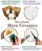 Mora Modern Farmhouse Style Ceramic Pie Pan - Deep and Fluted Dish - 9 Inch - Baking Pies: Apple, Quiche, Pot Pies, Tart