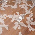 Waterproof Clear Table Cover Protector Vinyl Rectangle Table Cloth Oil Spill Proof Wipe Clean Plastic Tablecloths for Dining Tables (Scroll Grass, 60 x 120 Inches)