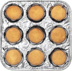 9-Cavity Mini Cupcake and Muffin Pans | Disposable Aluminium Baking Pans | Use for Baking Mini Muffin, Cupcake, Cake | For Weddings, Parties, Birthdays, Gatherings (48 Pack)