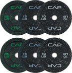 CAP Barbell 2-Inch Olympic Bumper Plate Weight Set with 6 Post Rack | 100-370 lbs | Multiple Options