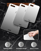 Katuchef Titanium Cutting Board for Kitchen, 100% Pure Titanium Cutting Board Food Grade,Non Toxic chopping board, Dishwasher safe, Easy to Clean(Set of 3)