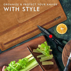 ELIZO Leather Knife Roll Bag Professional Chef Knife Case, Durable Knife Sheath Holder, Cooks & Culinary Tools Carrying Storage, Portable Knife Wrap - 4 Slots (Acron)