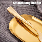 WDF300 Pieces Gold Plastic Silverware - Heavy Duty Disposable Cutlery Set Plastic Gold Silverware Set Includes 100 Forks, 100 Spoons, 100 Knives for Party/Thanksgiving