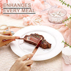 40PCS Rose Gold Plastic Silverware - Heavy Duty Elegant Disposable Utensils - Rose Gold Plastic Cutlery set Includes 20Forks, 10Spoons, 10Knives for Dinner, Parties, Weddings