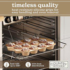 Country Kitchen Nonstick Stackable Bakeware Set - Heavy Duty, Durable, Easy Release Baking Set, Gold, 10 Pcs