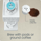 Chefman Caffeinator Single Serve Coffee Maker, Brew Kcups & Grounds, Drip Coffee Machine with Brew Strength Settings, Iced Coffee Function, 48 oz. Removable Water Reservoir - Includes 4 Filters