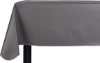 Yourtablecloth Heavy Duty Vinyl Rectangle or Square Tablecloth – 6 Gauge Heavy Duty Tablecloth – Flannel Backed – Wipeable Tablecloth with Vivid Colors & Many Sizes 52 x 52 Gray