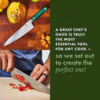 hedley & bennett Professional Chef Knife - Sharp 8 inch Japanese Kitchen Blade - Three-Layer Steel for Cutting Meat and Vegetables - Ergonomic Handle - Cooking Gift - Enoki (White)