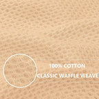 Homaxy 100% Cotton Waffle Weave Kitchen Dish Cloths, Ultra Soft Absorbent Quick Drying Dish Towels, 12 x 12 Inches, 6-Pack, Apricot