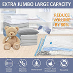 4 Pack XXL Jumbo Vacuum Storage Bags, Extra Large Vacuum Seal Bags for Comforters, Bedding, Blanket Storage, Giant Space Saver Bags for Huge Stuffed Toy(47.2x35 in)