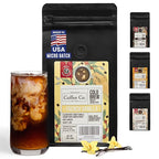 Inspired Coffee Co French Vanilla Flavored Cold Brew Coffee Coarse Ground Coffee Beans Medium Roast - Low Acid Coffee Smoother Taste - 100% Arabica - 12 oz. Resealable Bag