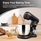 Kitchen in the box 7QT 900W 10-Speed Stand Mixer, Tilt-Head Kitchen Electric Mixer with Dough Hook, Whisk & Flat Beater(Onyx Black)