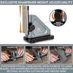 ORIGINAL ADJUSTABLE ROLLING KNIFE SHARPENER KIT: Adjustable Height, 30 Angle Options, 5 Removeable Whetstone Plates, Leather Strop with Travel Case - Kitchen Knife Sharpener