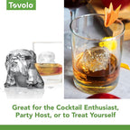 Tovolo Ice Cubes Mold Pack of 2 Large Craft Ice Molds for Whiskey Bourbon Cocktails, Easy Fill No Leak Silicone Ice Molds Gift for Him Stackable Dishwasher Safe BPA Free Heart Ice
