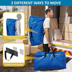 20 Pack Heavy Duty Extra Large Moving Totes with Backpack Straps & Large Vacuum Storage Bags - Space Saving, Fold Flat, Includes Vacuum Bags